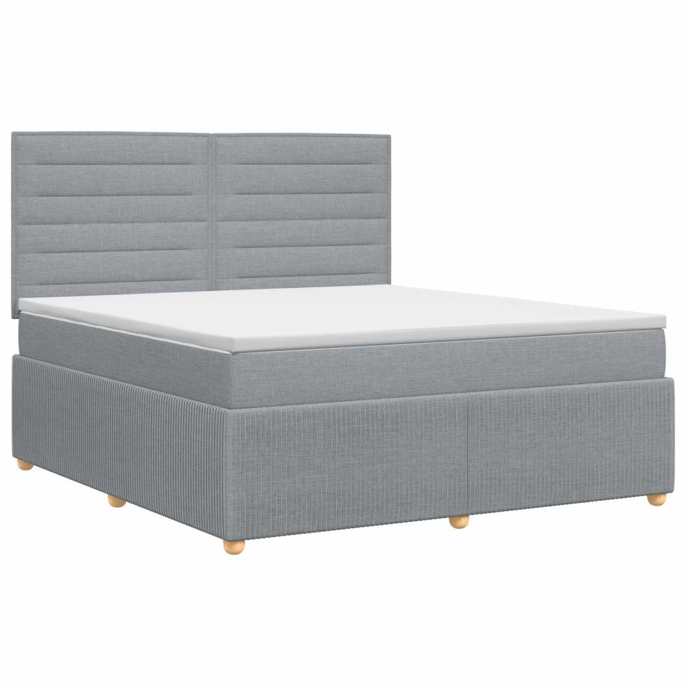 vidaXL Kontinentalsäng med madrass Ljusgrå 160 x 200 cm Tyg