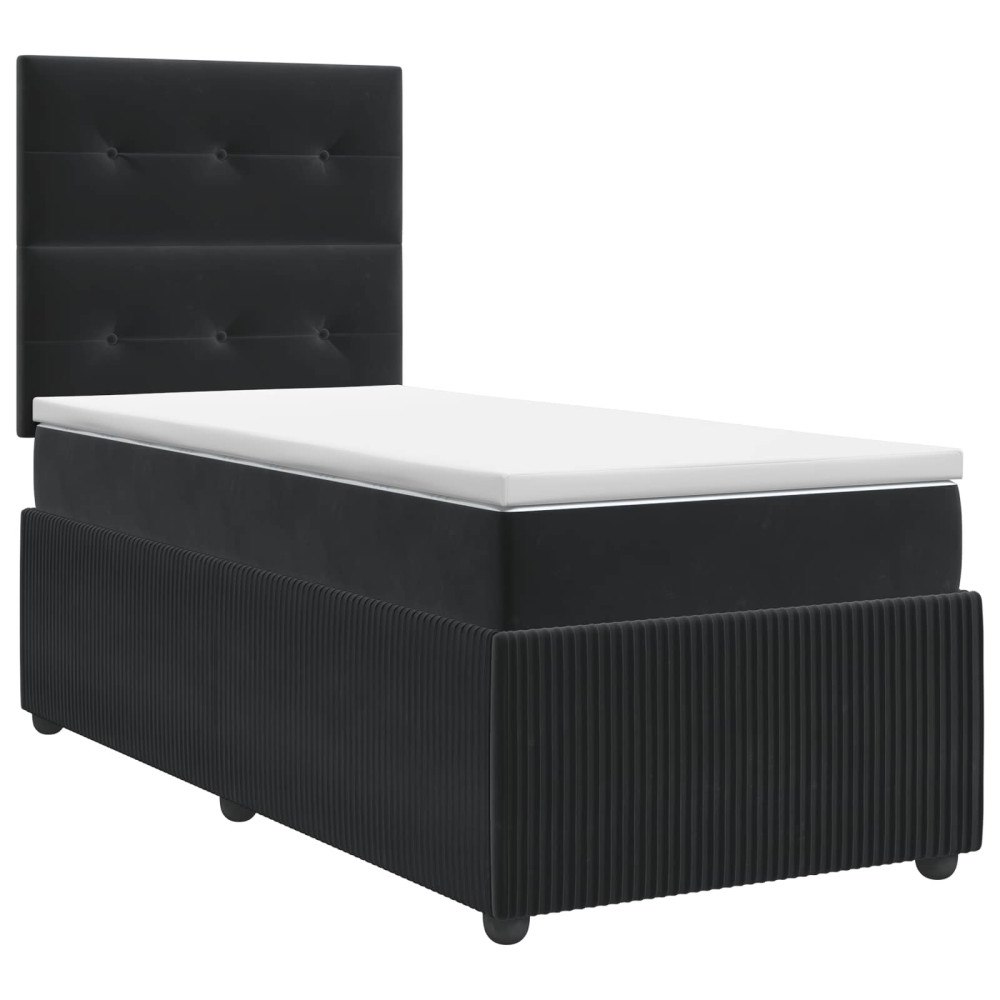 vidaXL Kontinentalsäng med madrass Svart 80 x 200 cm Sammet