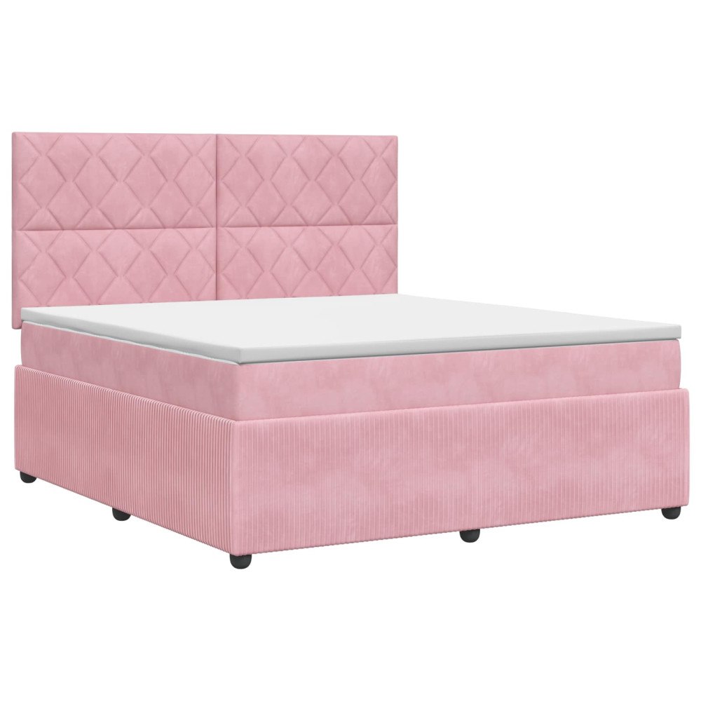 vidaXL Kontinentalsäng med madrass Rosa 180 x 200 cm Sammet