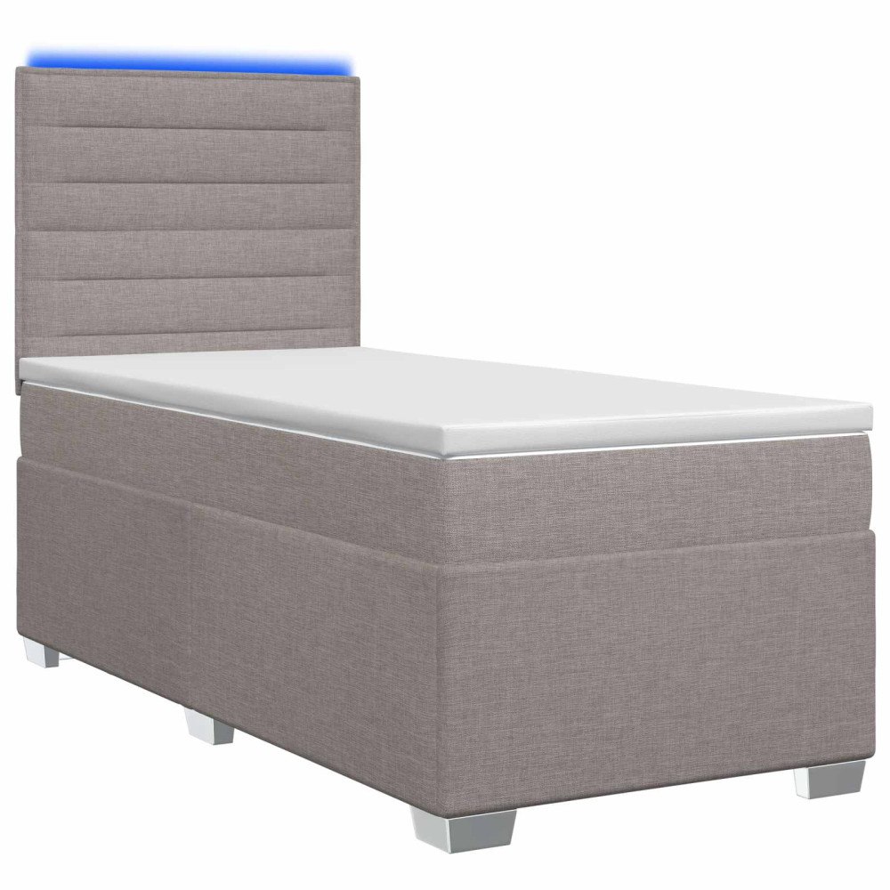 vidaXL Kontinentalsäng med madrass Taupe 100 x 200 cm Tyg