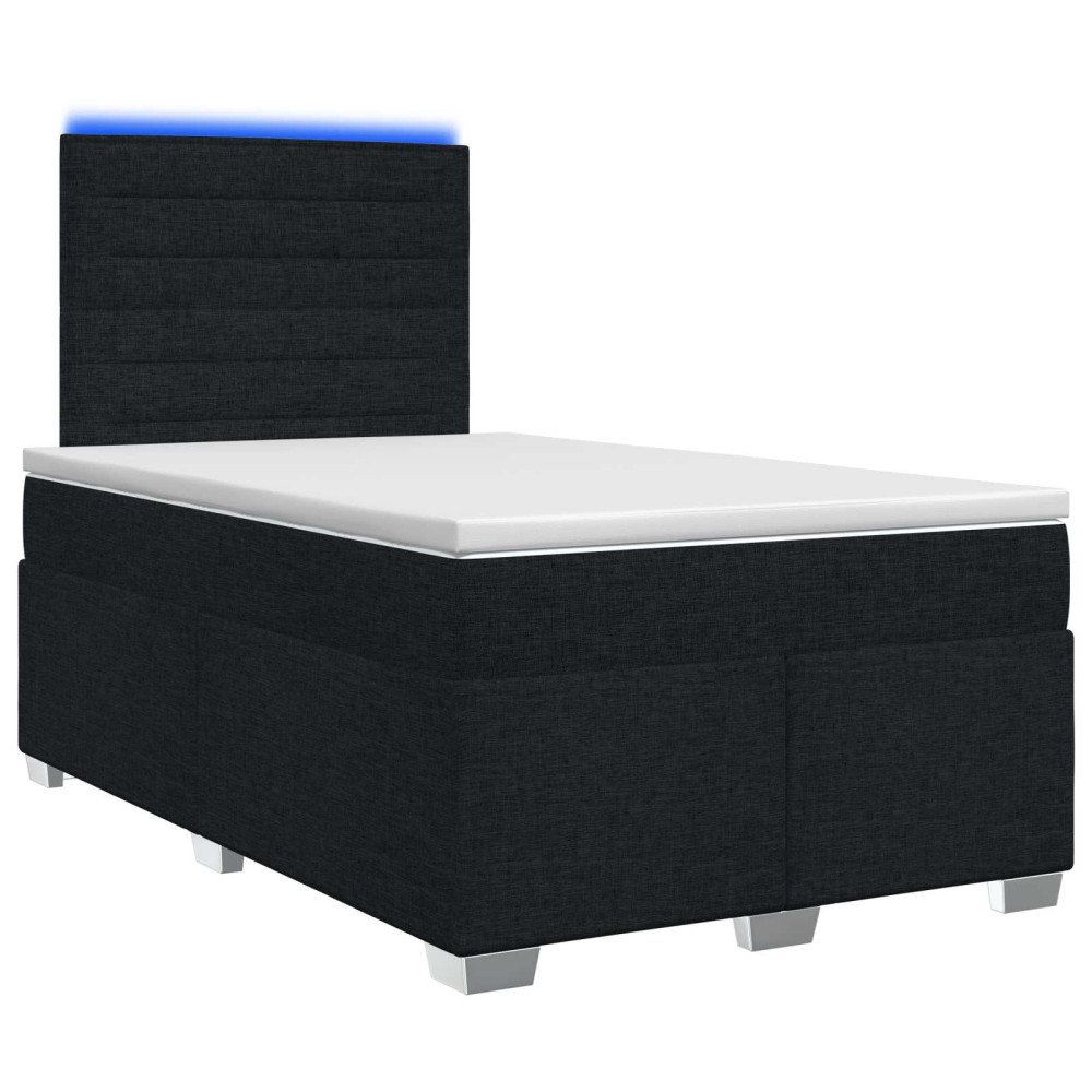 vidaXL Kontinentalsäng med madrass Svart 120 x 200 cm Tyg