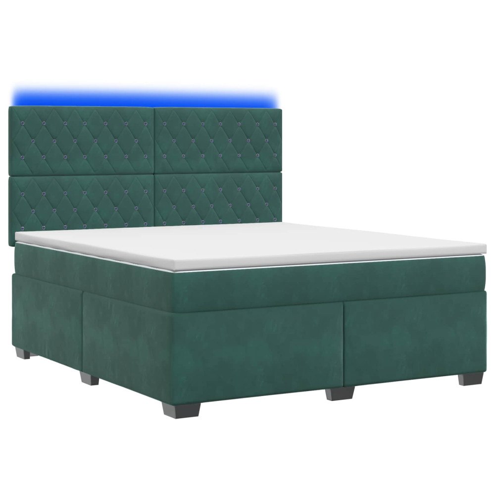 vidaXL Kontinentalsäng med madrass Mörkgrön 140 x 190 cm Sammet