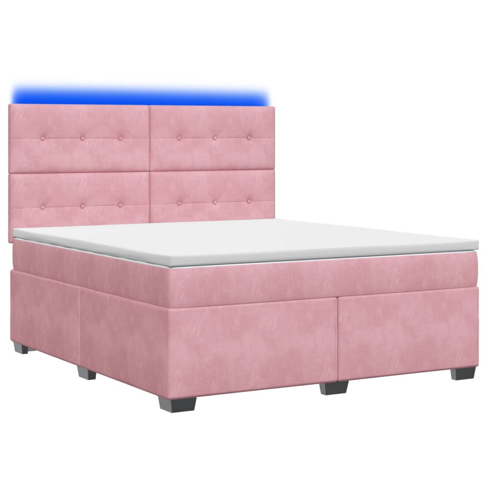 vidaXL Kontinentalsäng med madrass Rosa 160 x 200 cm Sammet