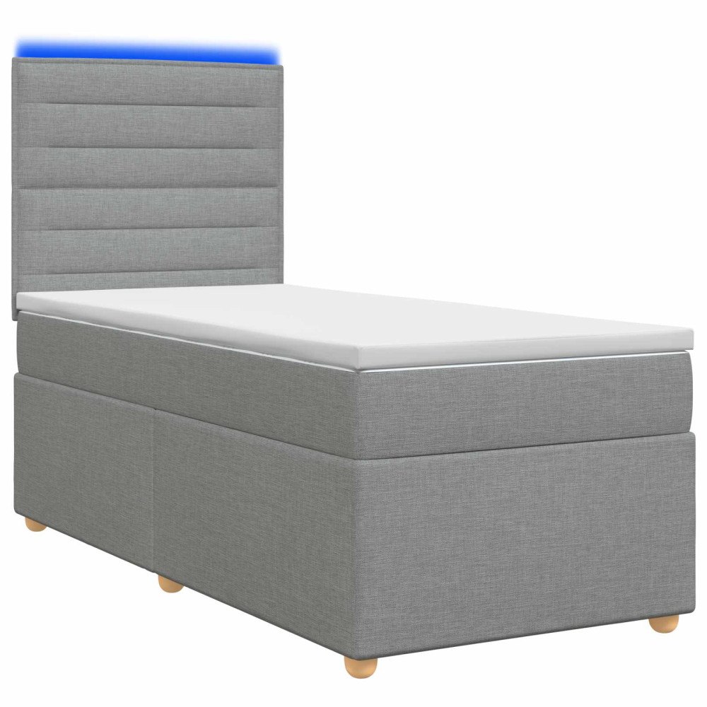vidaXL Kontinentalsäng med madrass Ljusgrå 80 x 200 cm Tyg