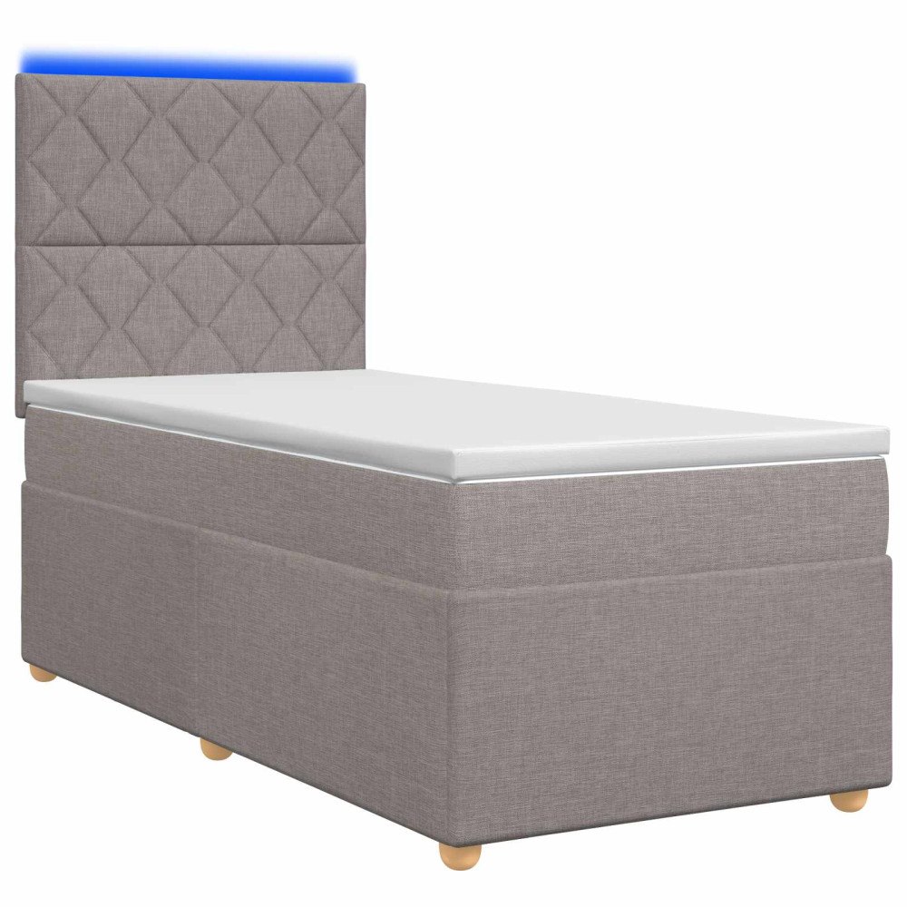 vidaXL Kontinentalsäng med madrass Taupe 80 x 200 cm Tyg