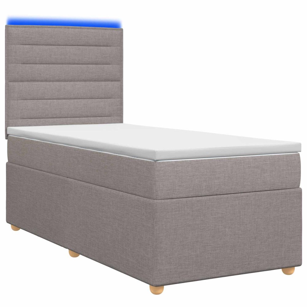 vidaXL Kontinentalsäng med madrass Taupe 90 x 190 cm Tyg