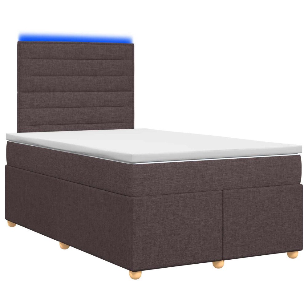 vidaXL Kontinentalsäng med madrass Mörkbrun 120 x 200 cm Tyg