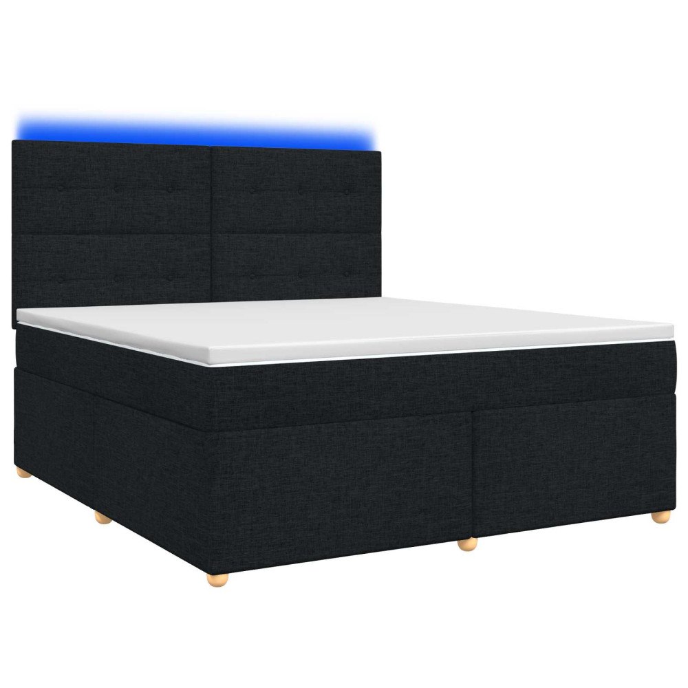 vidaXL Kontinentalsäng med madrass Svart 140 x 190 cm Tyg