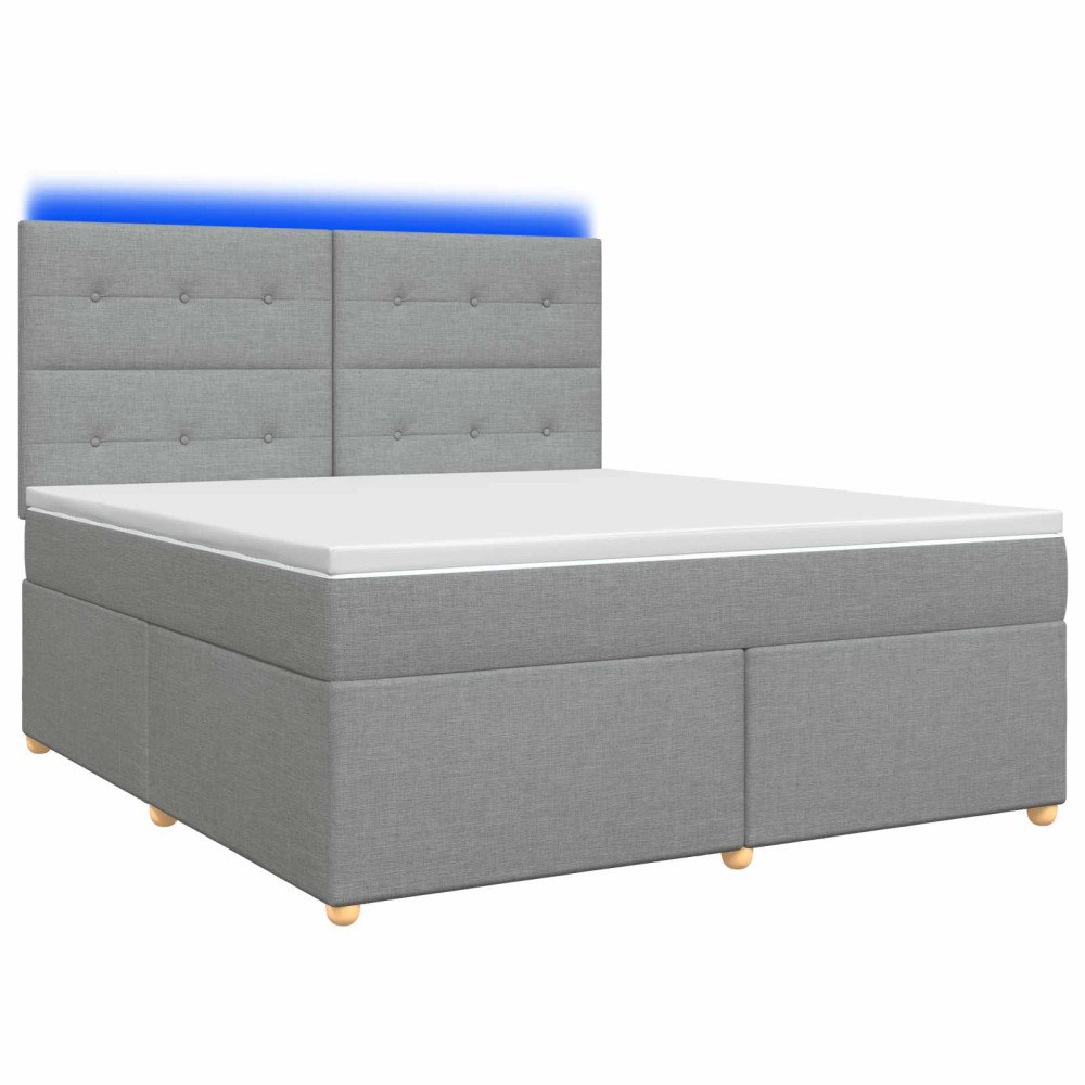 vidaXL Kontinentalsäng med madrass Ljusgrå 160 x 200 cm Tyg