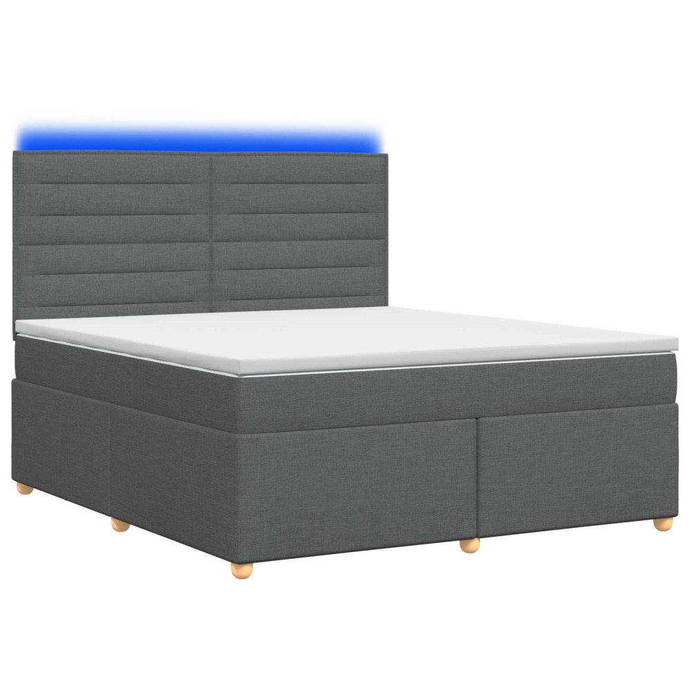 vidaXL Kontinentalsäng med madrass Mörkgrå 180 x 200 cm Tyg
