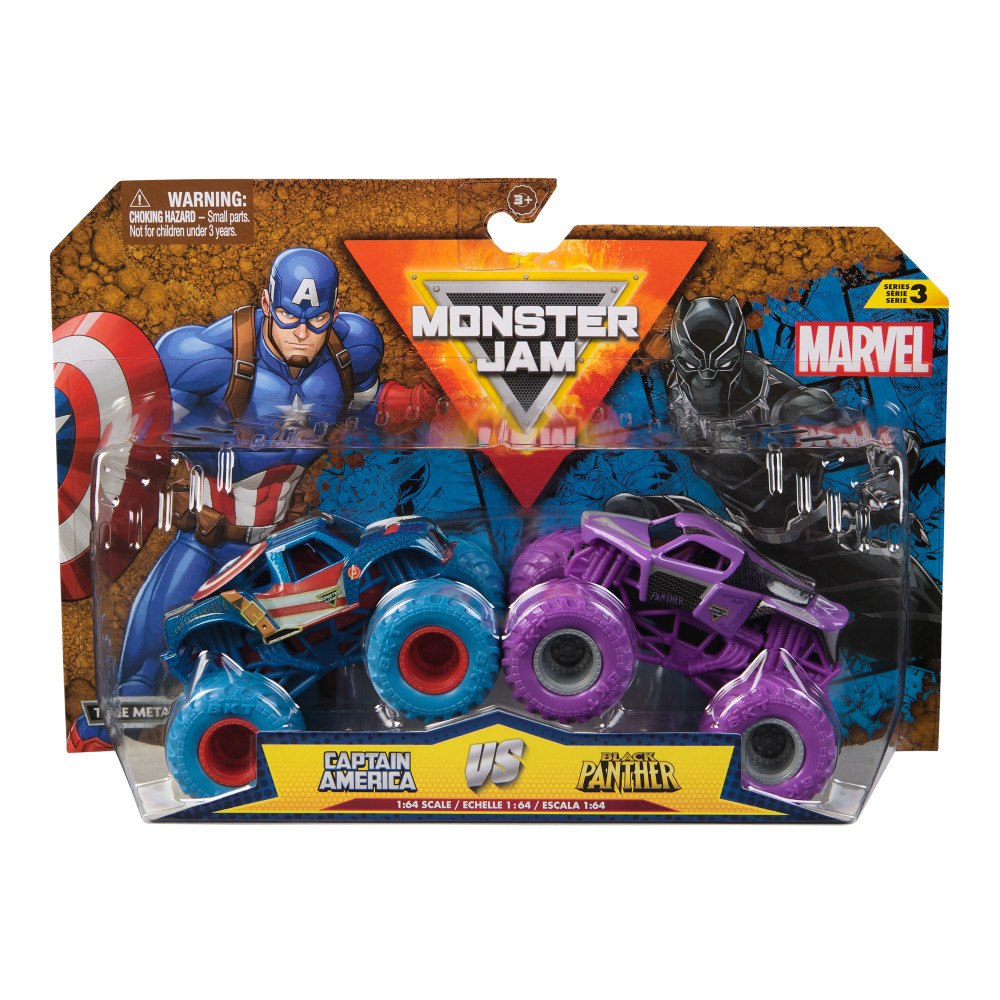 Monster Jam Monster Jam 1:64 Marvel 2 -pack sort.