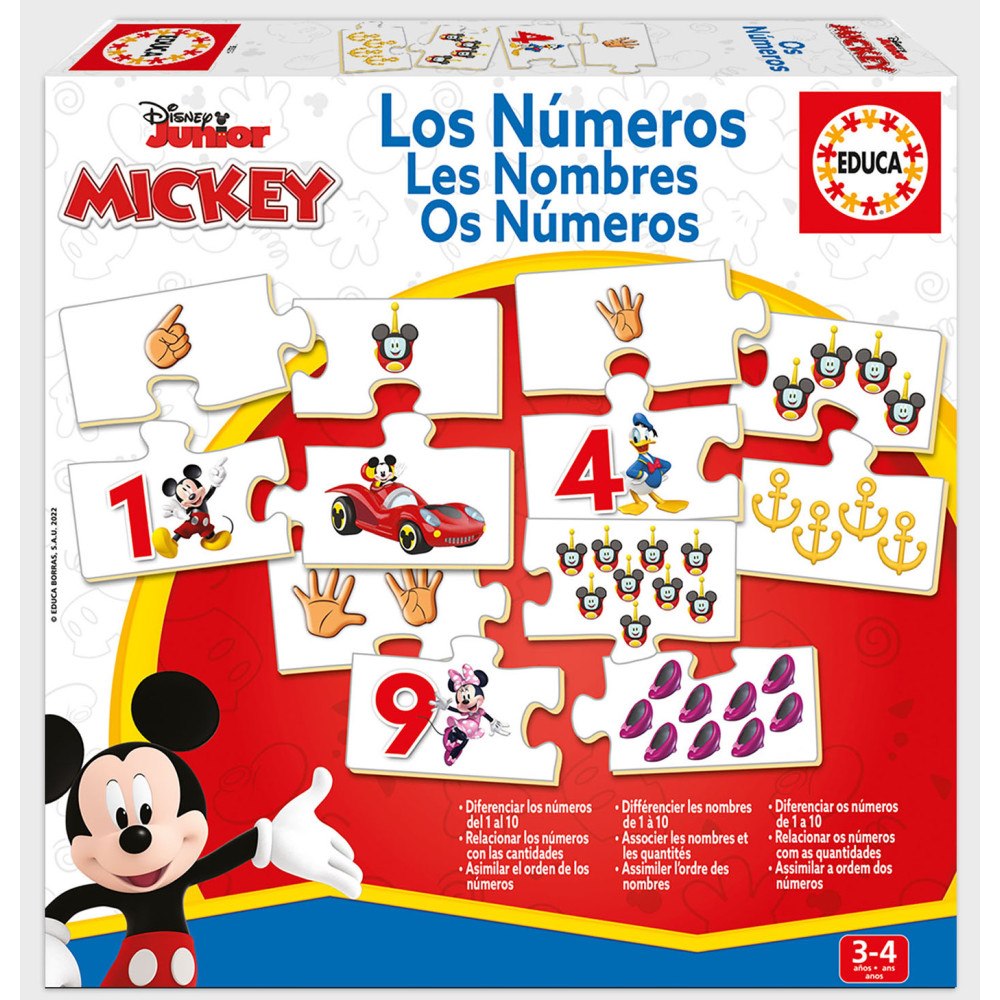 Educa Puzzle Educa Mickey o vänner siffror