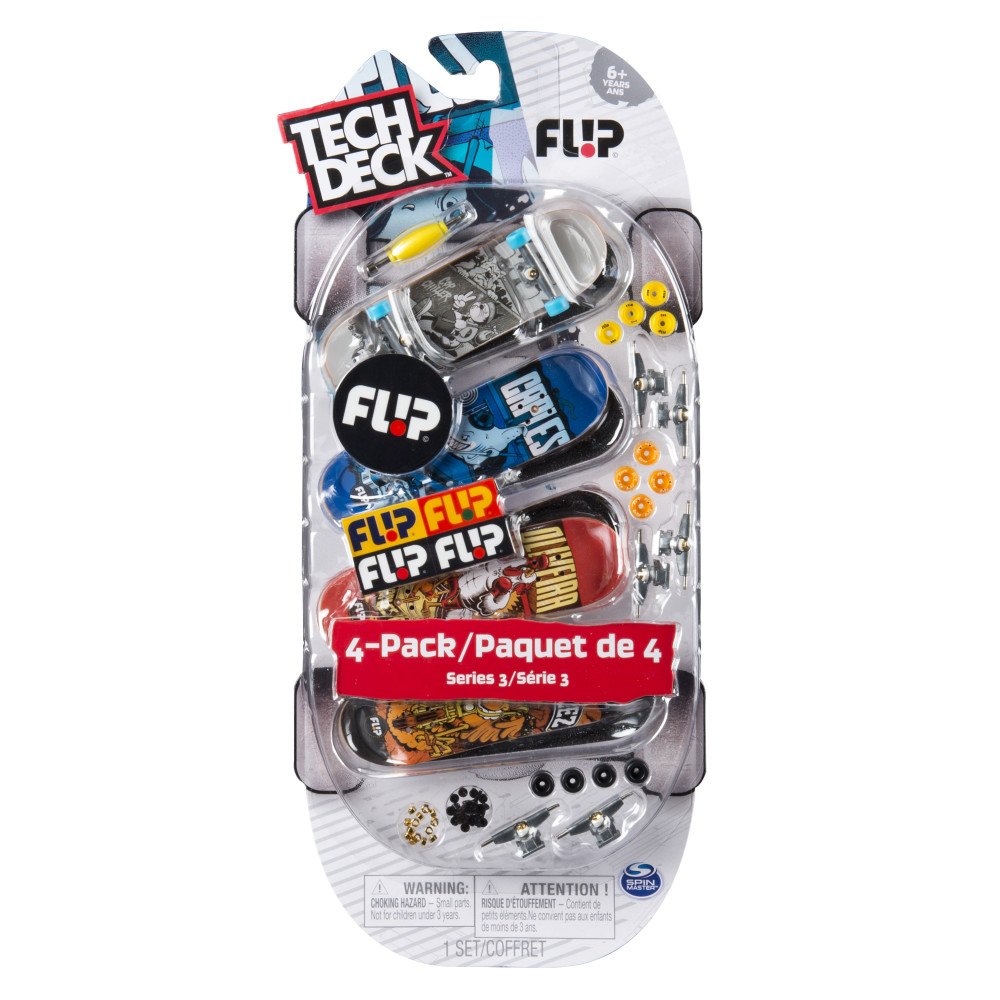 Tech Deck Tech Deck Skate 4-pack fler-set fingerbrädor, sort.