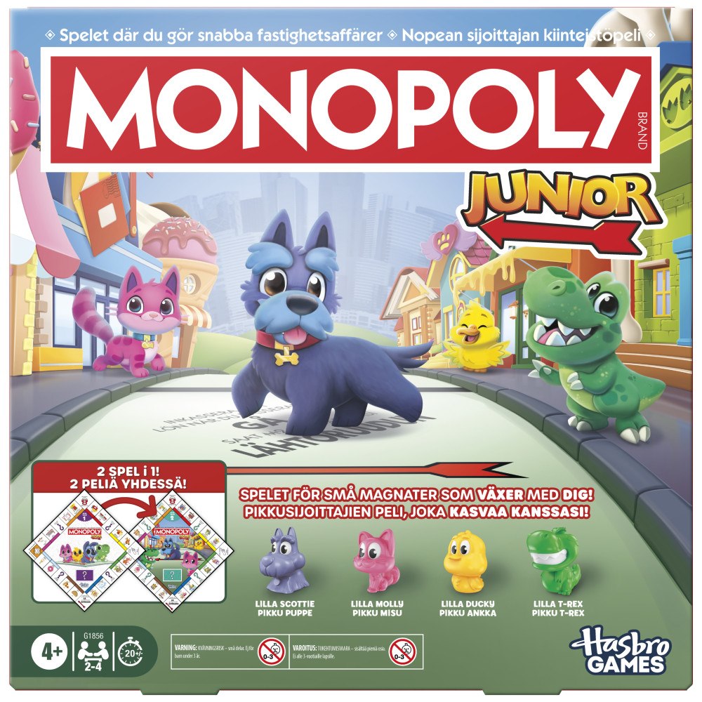 Hasbro Games Monopoly Junior 2-i-1 Refresh DK/NO