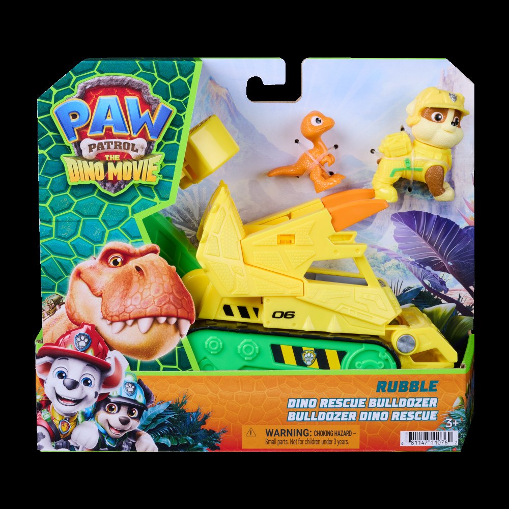 Paw Patrol Paw P. Movie 3 Dino Tema Fordon Rubble