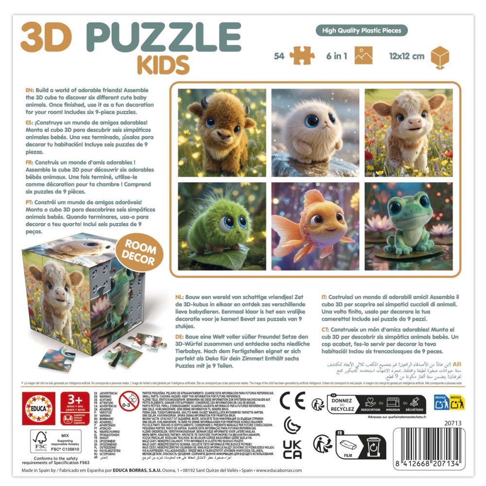 Educa Puzzle Educa 3D Puzzle Kids Baby Animals