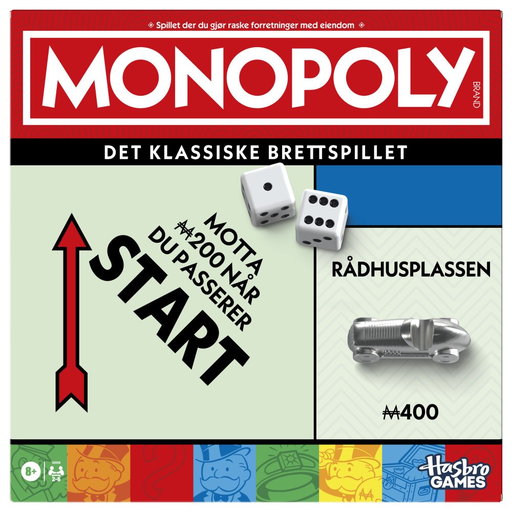 Hasbro Games Monopol Classic Uppdaterad version NO