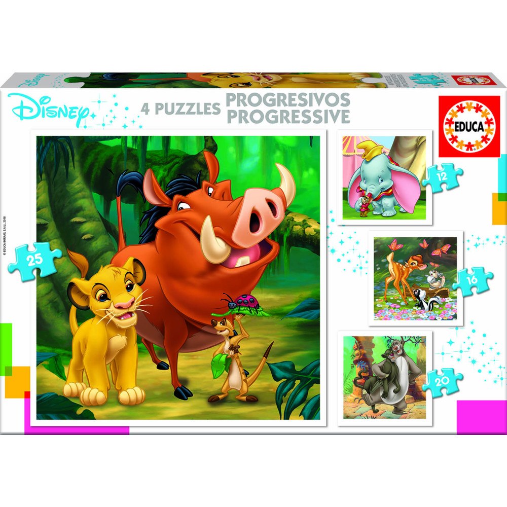 Educa Puzzle Educa 12-16-20-25 Disney Animals