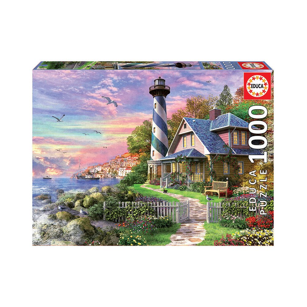 Educa Puzzle Educa Pussel Fyrtorn v Rock Bay 1 000