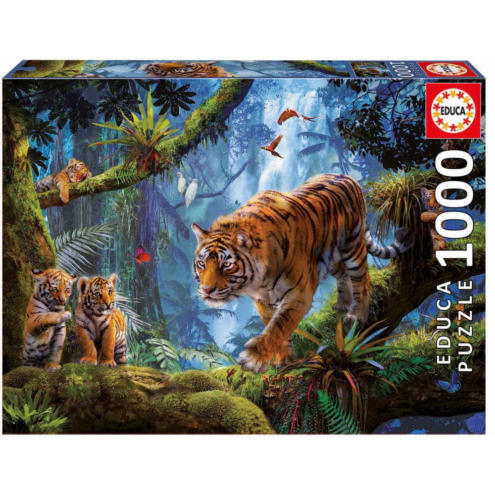 Educa Puzzle Educa pussel 1000 Tigrar i träd