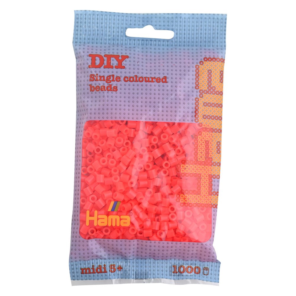 Hama Hama Midi pärlor 1000 stk Neonröd