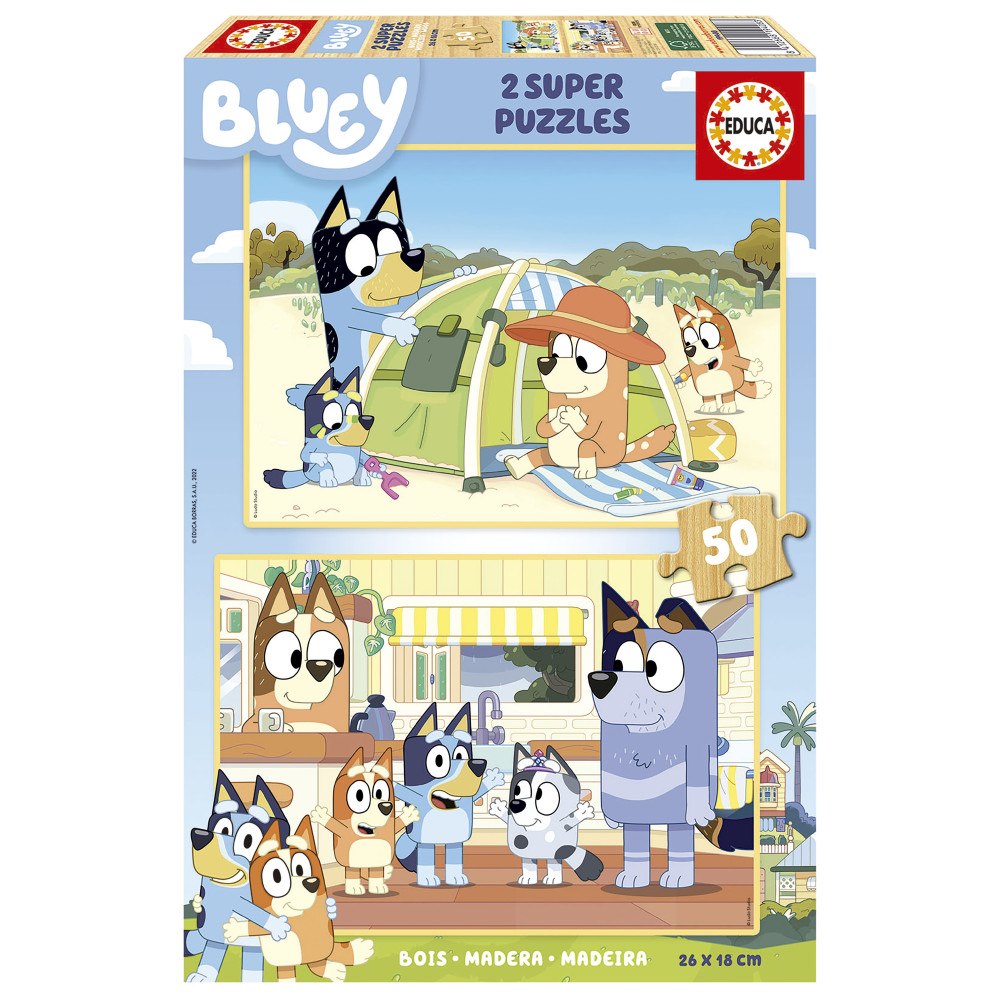 Educa Puzzle Educa Bluey 2 X 50, trä