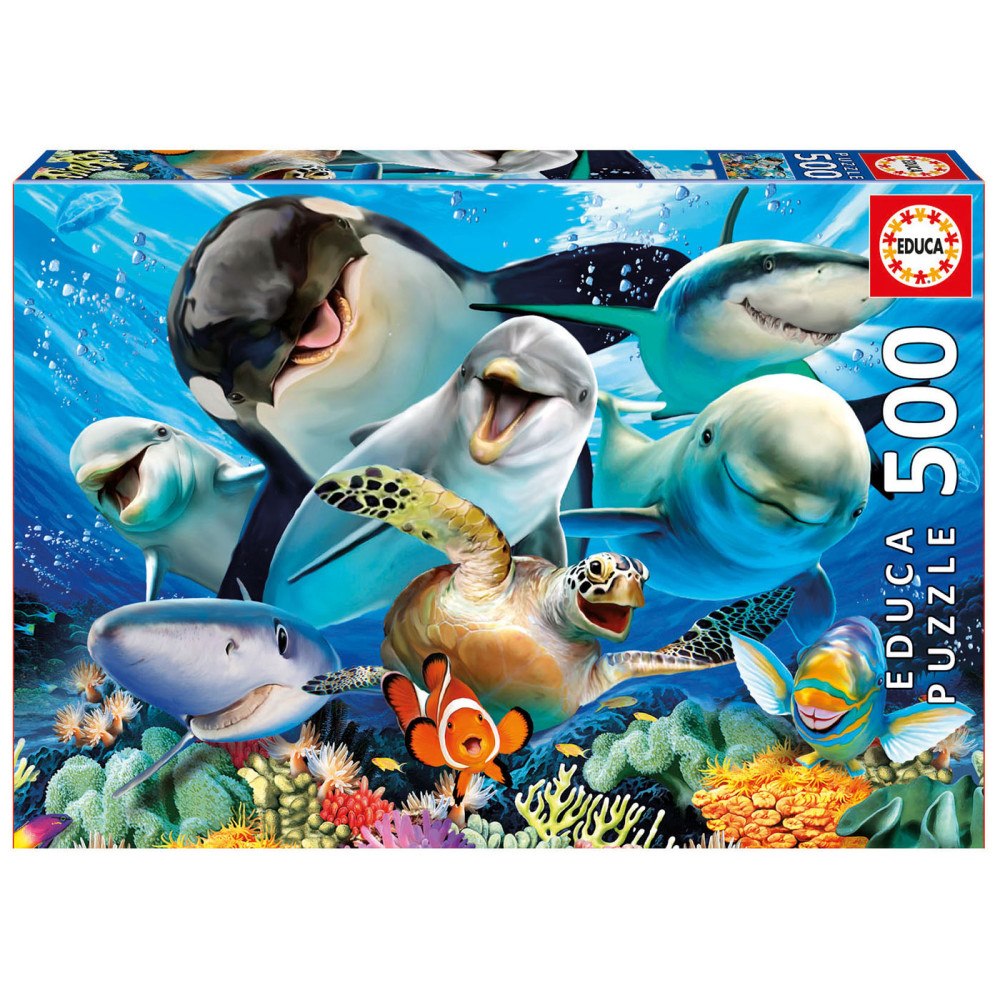 Educa Puzzle Educa pussel 500 Undervattenselfies