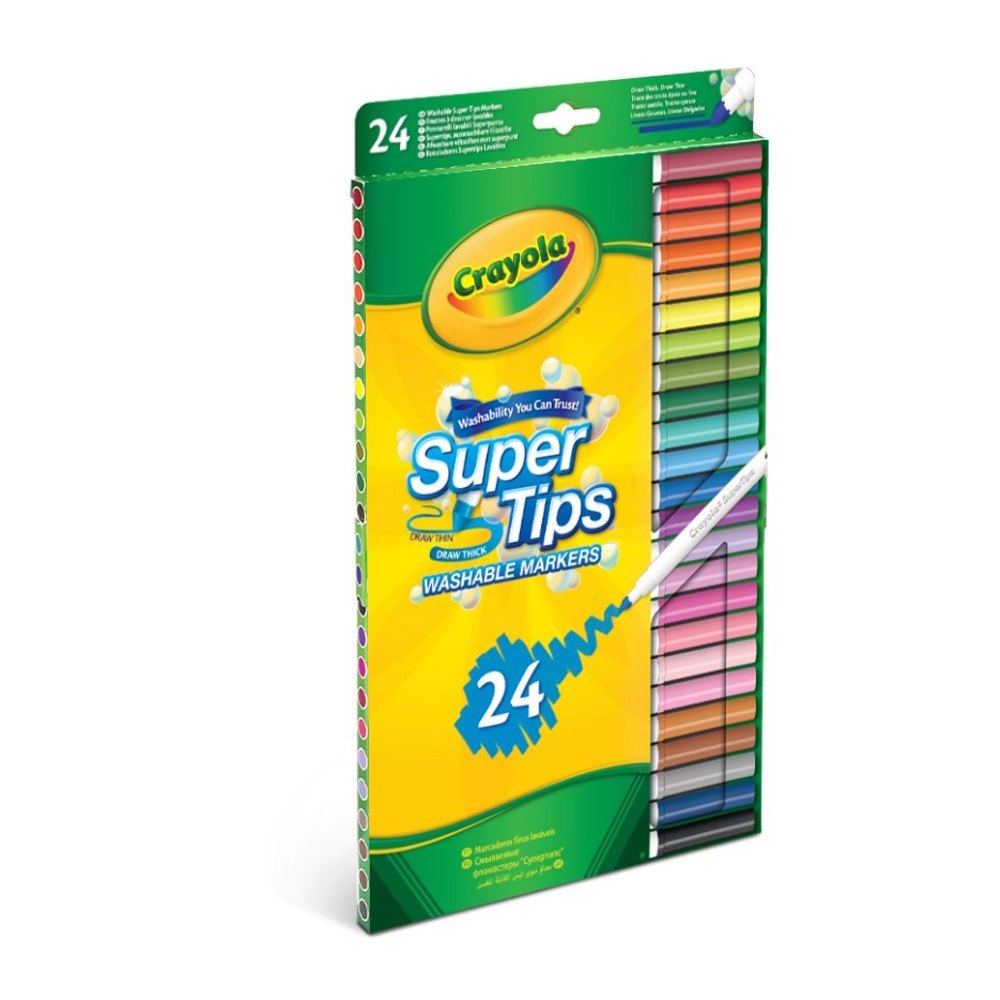 CRAYOLA Crayola Supertips Tvättbara Märkpennor 24 st