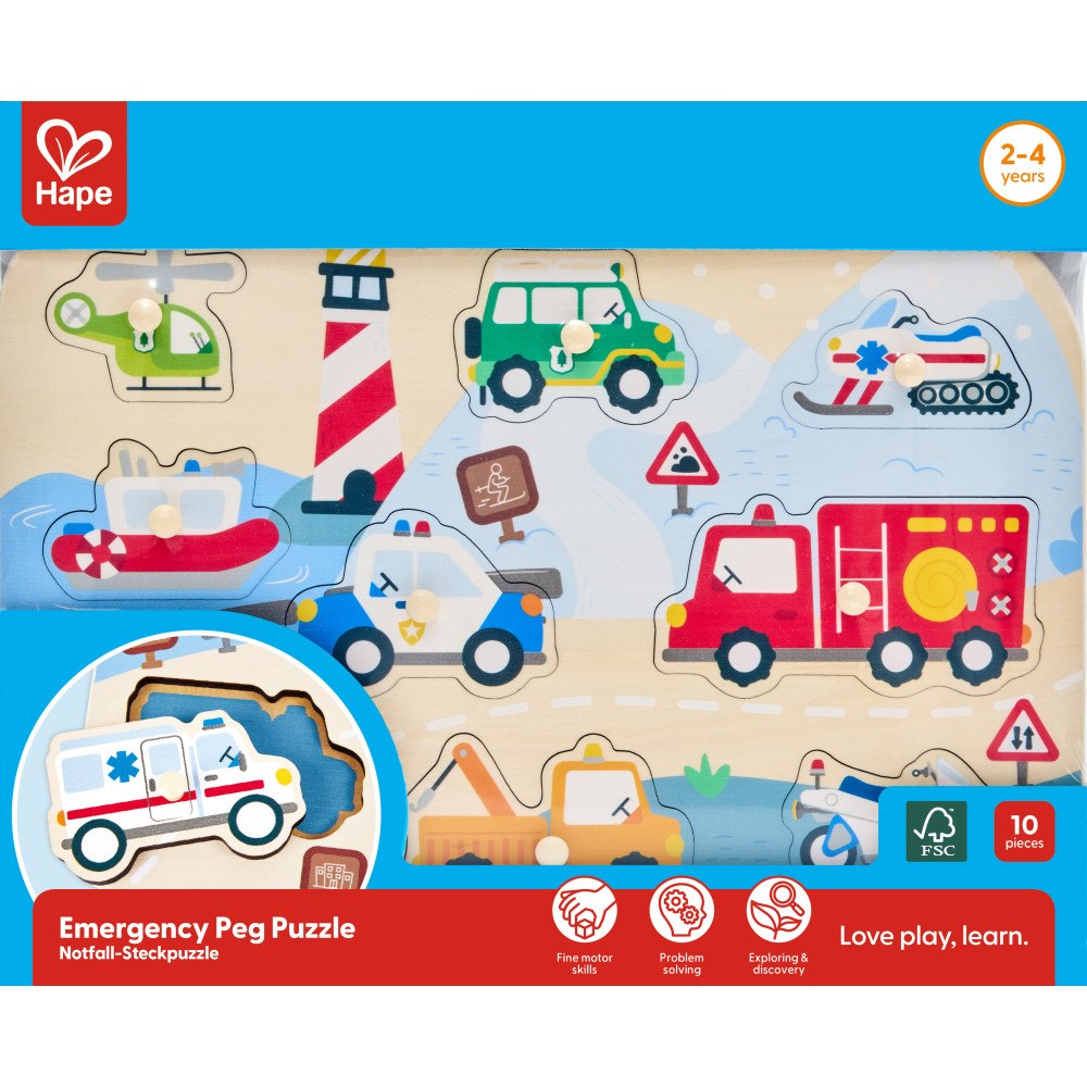 Hape Hape Nödfordon Pin­pussel