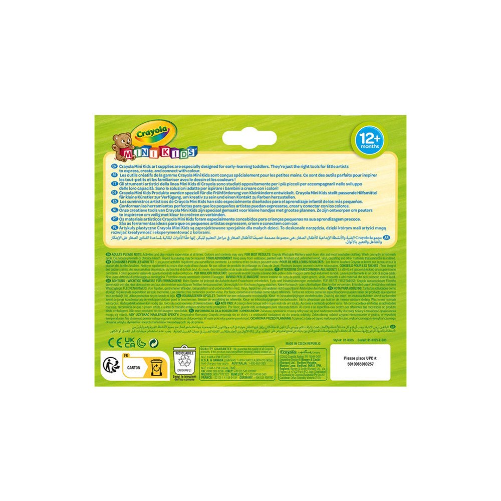 CRAYOLA Crayola Mini Kids Tvättbara Märkpennor 12 st