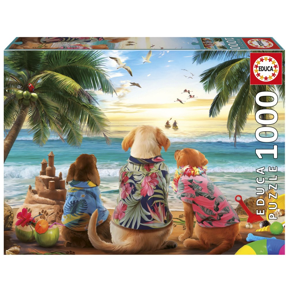 Educa Puzzle Educa 1000 Hundar på Stranden