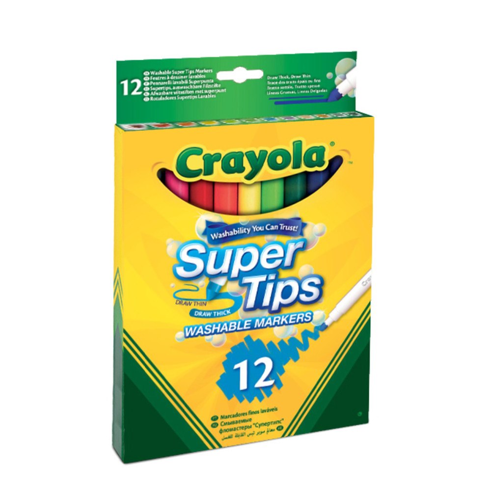 CRAYOLA Crayola Supertips Tvättbara Märkpennor 12 st