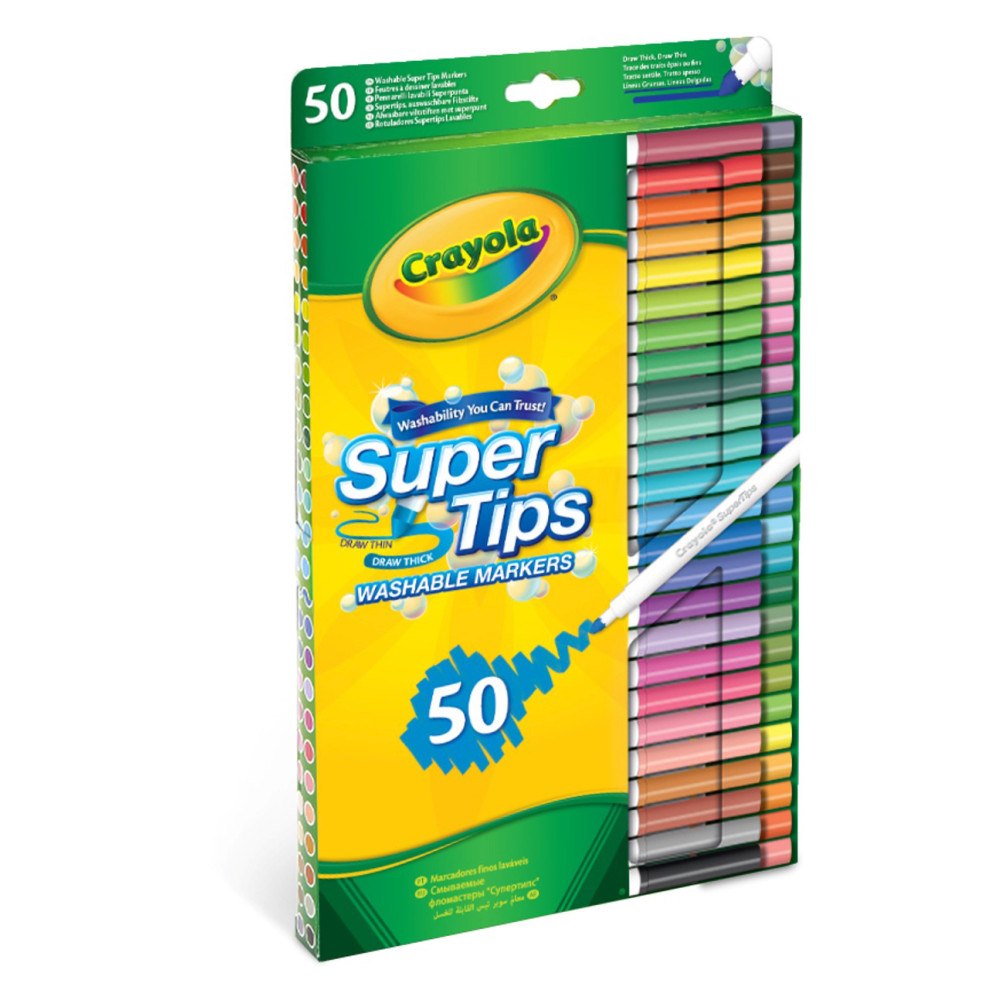 CRAYOLA Crayola Supertips Tvättbara Märkpennor 50 st
