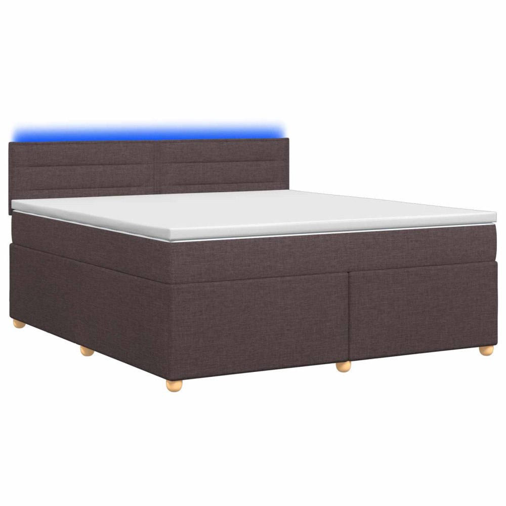 vidaXL Kontinentalsäng med madrass Mörkbrun 140 x 200 cm Tyg
