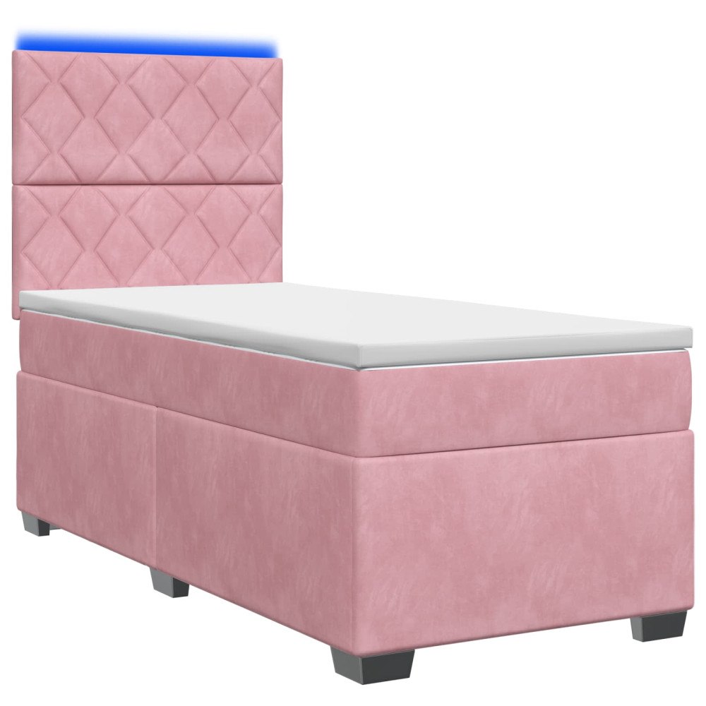 vidaXL Kontinentalsäng med madrass Rosa 80 x 200 cm Sammet