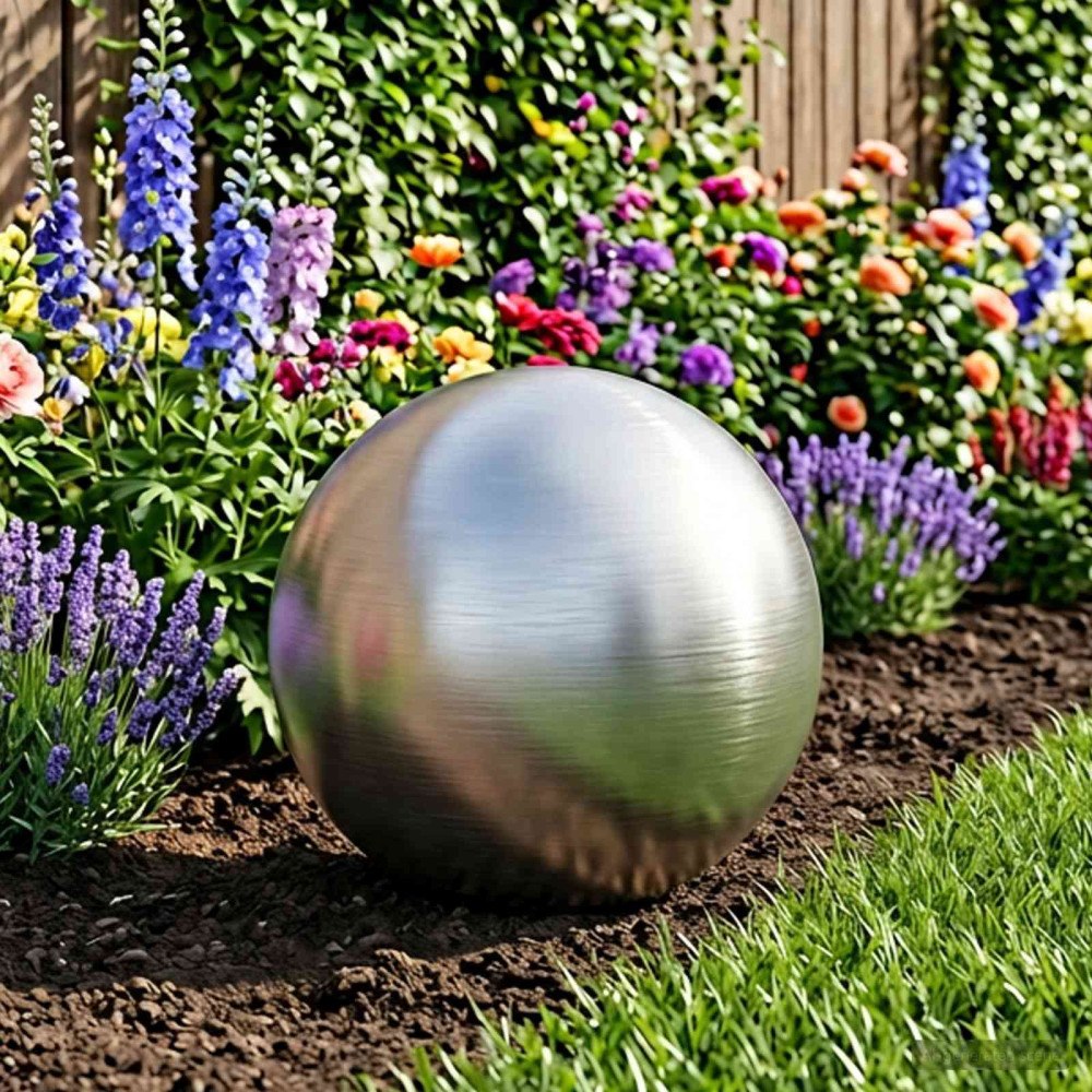 vidaXL Borstad Boll Ø 30 cm Silver Rostfritt stål 201