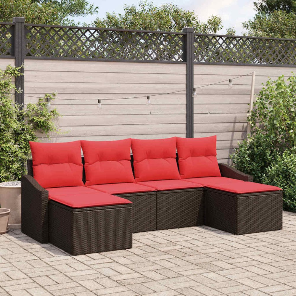 vidaXL Soffset 6 st Brun konstrotting