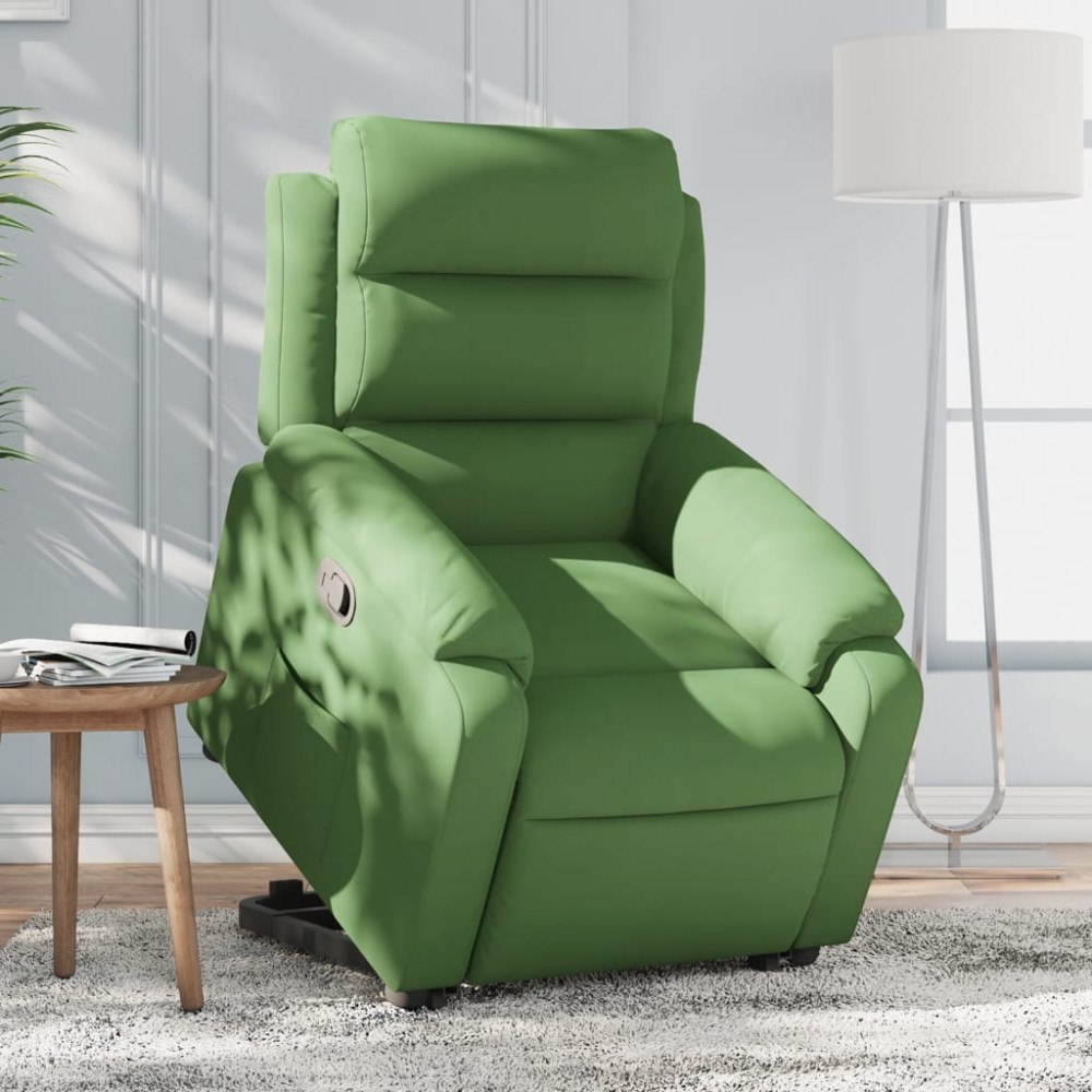 vidaXL Reclinerfåtölj med uppresningshjälp ljusgrön sammet