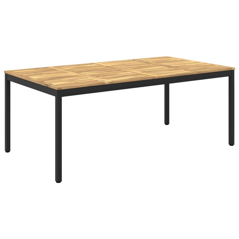 vidaXL Trädgårds Middagsbord Vit och svart 196 x 100,5 x 75 cm