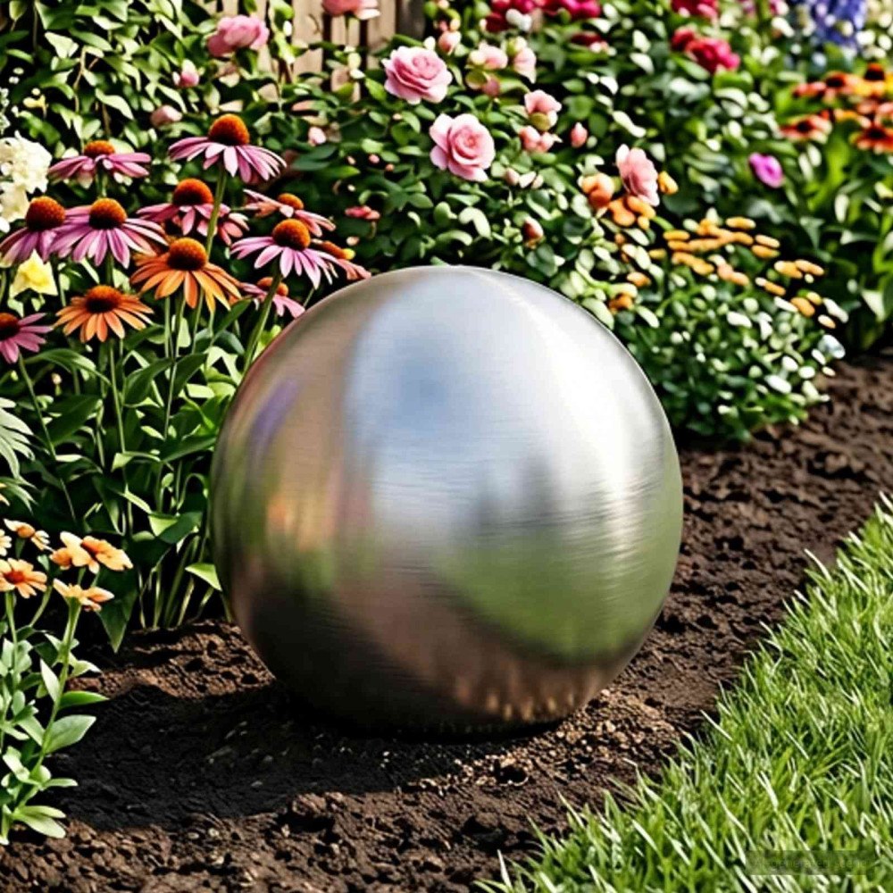 vidaXL Borstad Boll Ø 37,5 cm Silver Rostfritt stål 201