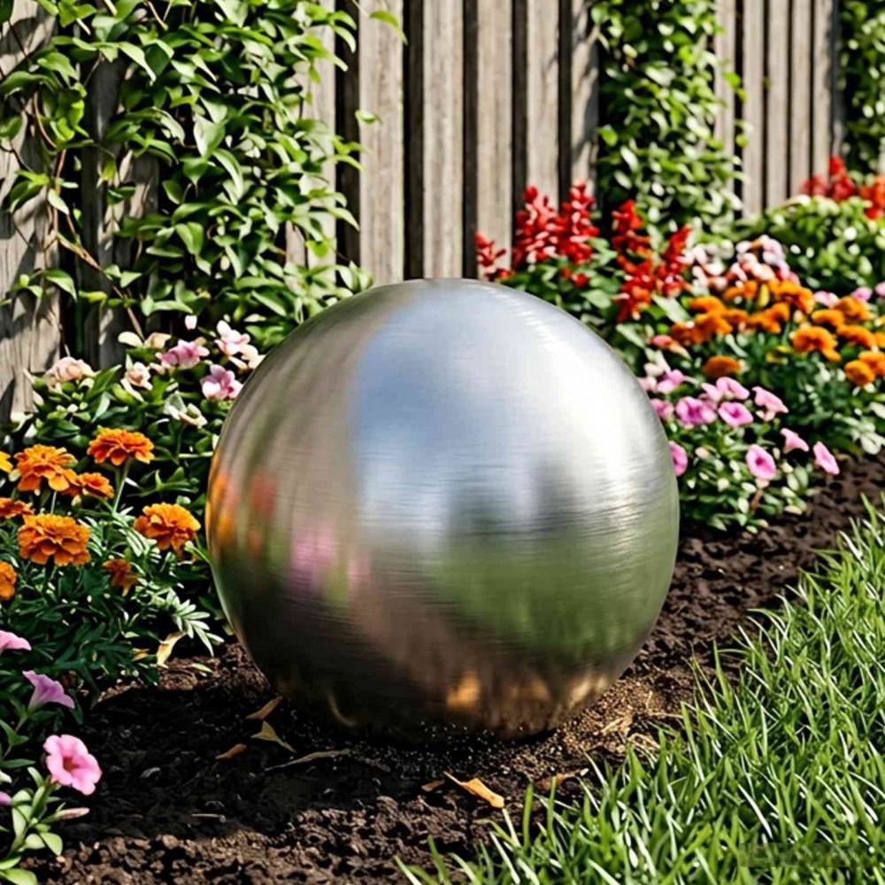 vidaXL Borstad Boll Ø 47 cm Silver Rostfritt stål 201