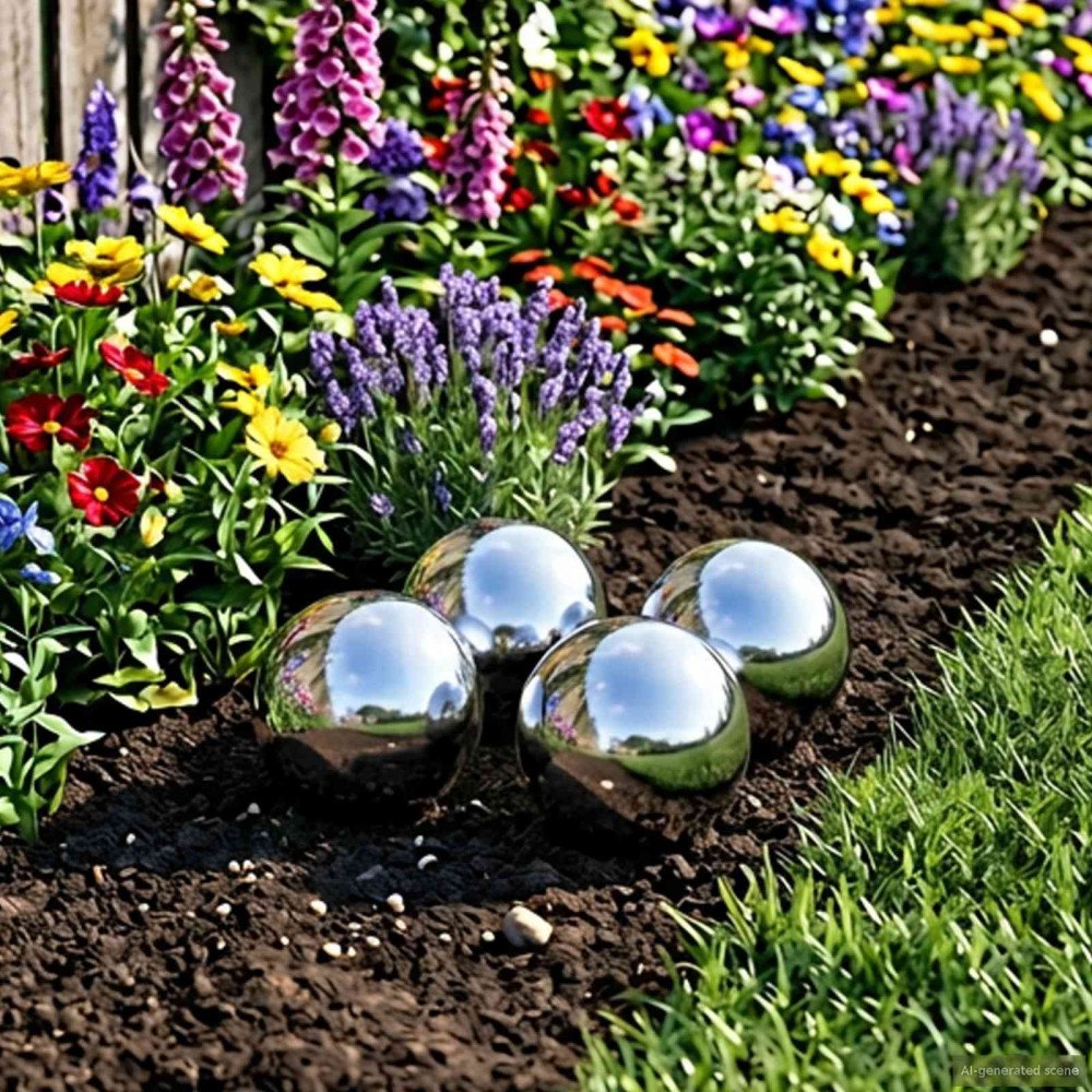 vidaXL Spegelboll 4 st Ø 10,5 cm Silver Rostfritt stål 201