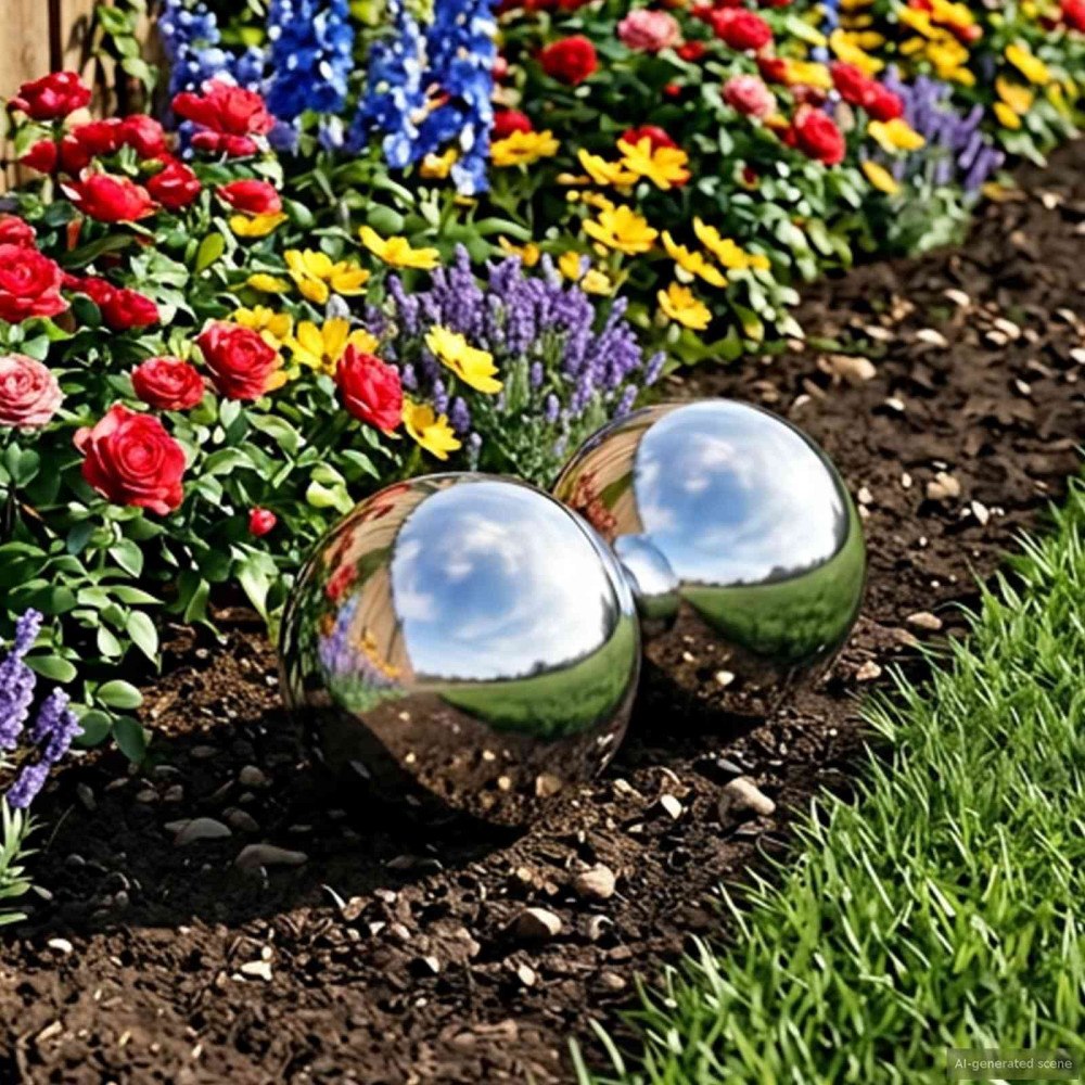 vidaXL Spegelboll 2 st Ø 15 cm Silver Rostfritt stål 201