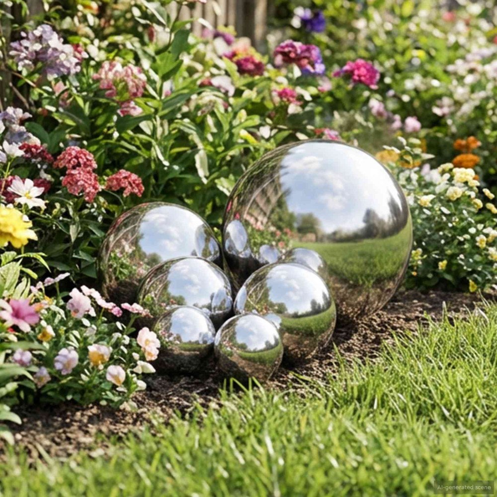 vidaXL Spegelboll 6 st Ø 15 cm Silver Rostfritt stål 201