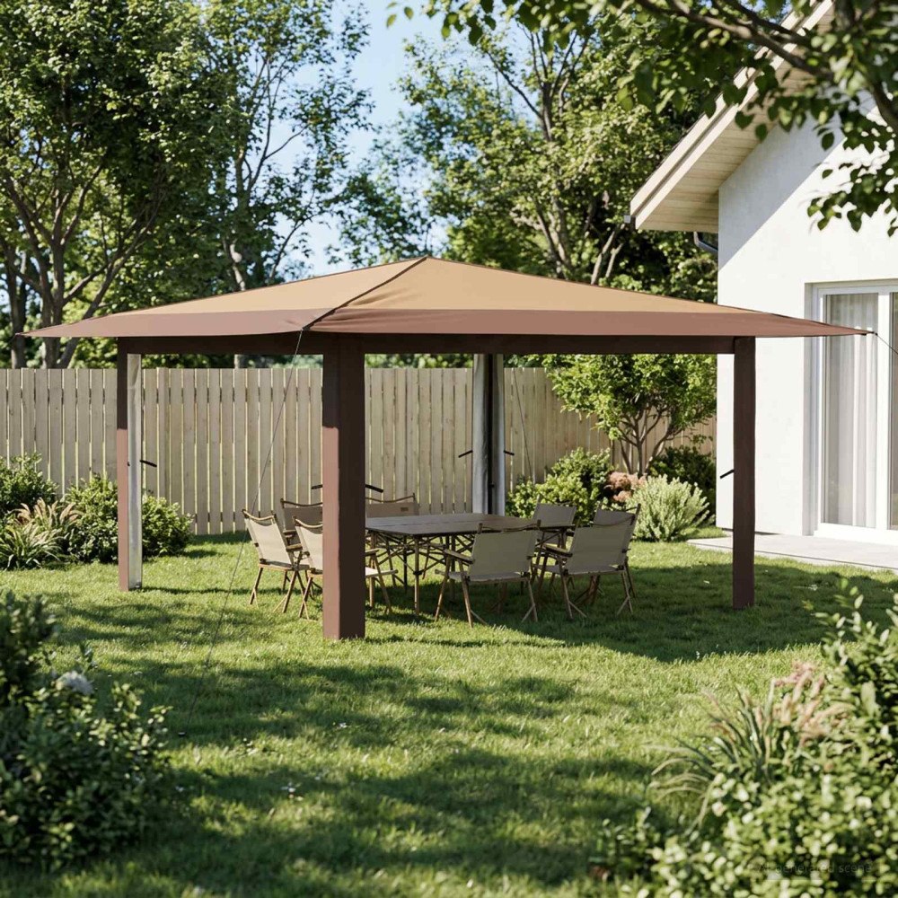 vidaXL Gazebo utan vägg 4 x 4 m Beige och brun