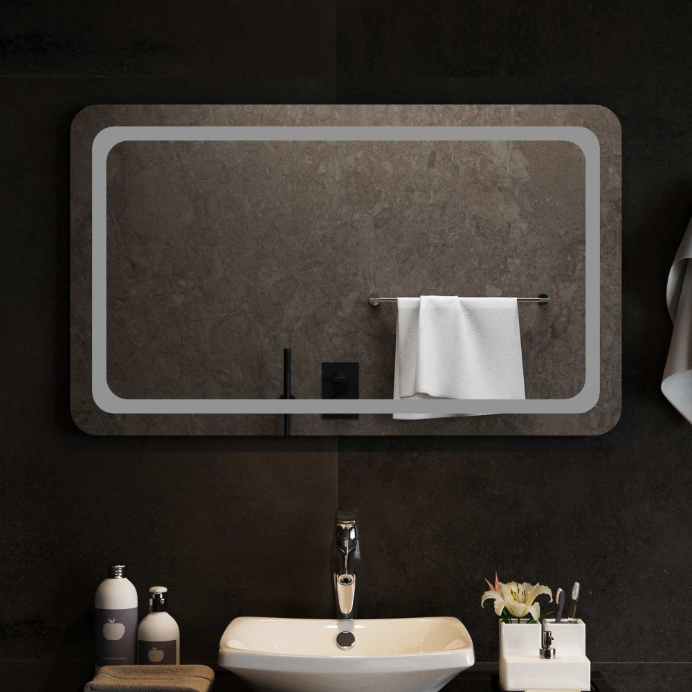 vidaXL LED Badrumsspegel Transparent 100 x 60 cm härdat glas