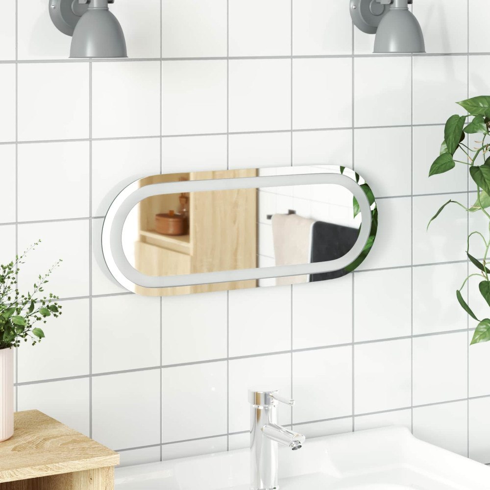 vidaXL LED Badrumsspegel med spegel Transparent 40 x 15 cm härdat glas