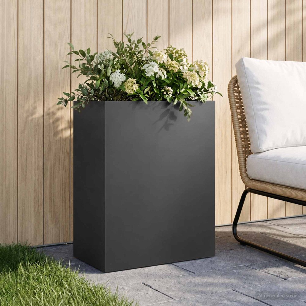 vidaXL Trädgårdsplanterare Svart 40 x 20 x 40 cm Kallvalsat stål