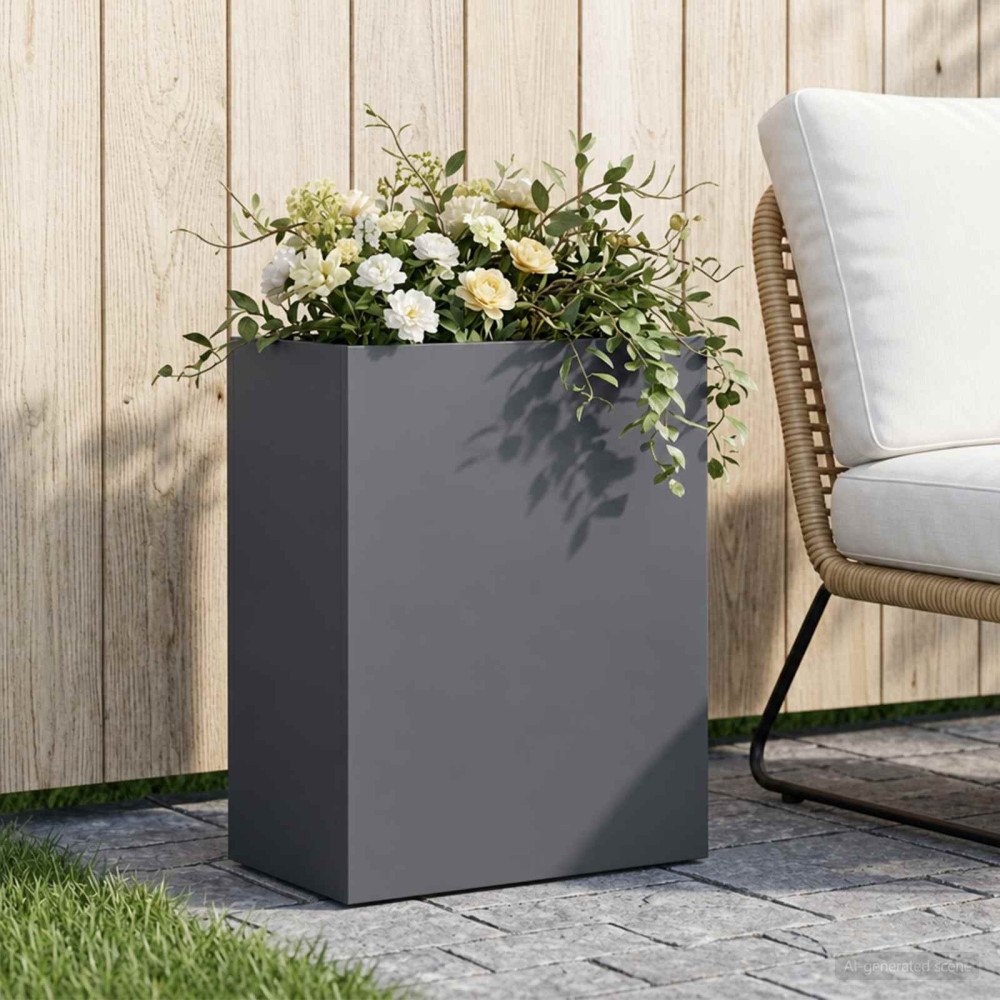 vidaXL Trädgårdsplanterare Antracit 40 x 20 x 50 cm Kallvalsat stål