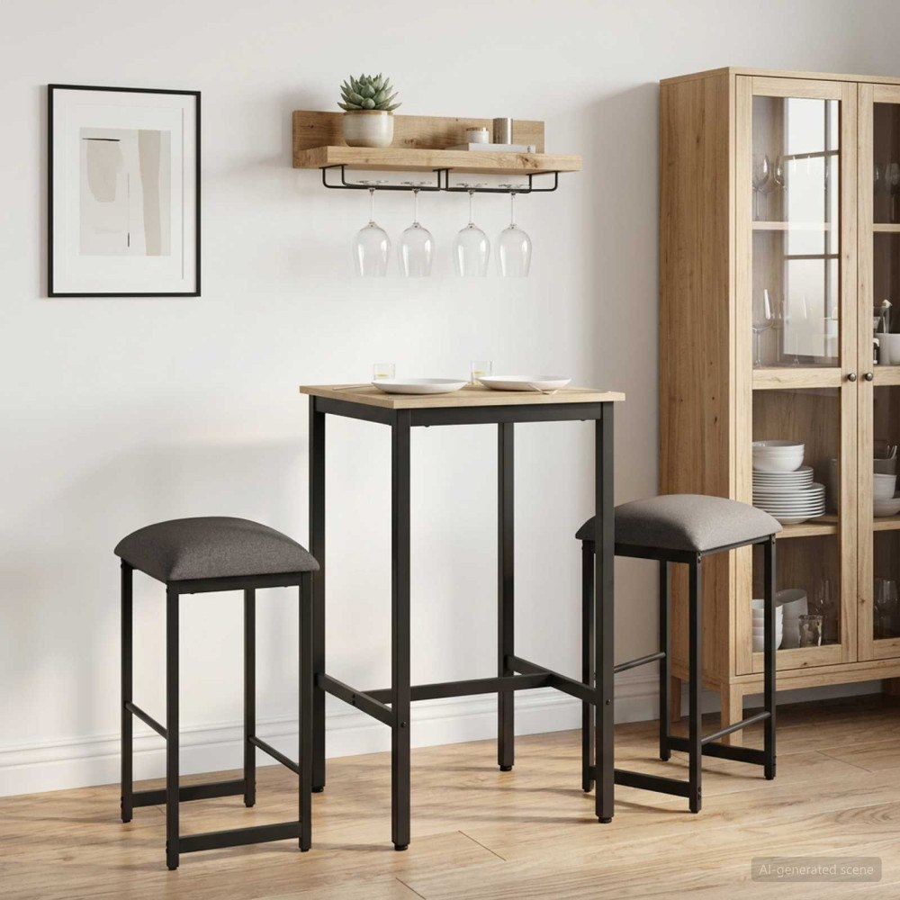 vidaXL Barpall 2 st Ljusgrå 40 x 32 x 64 cm Konstruerat trä